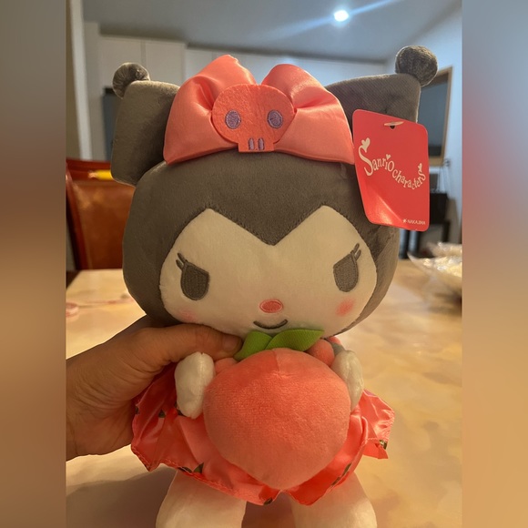 🌹Host Pick🌹Cute 11” Kuromi plushie doll holding a peach - Picture 4 of 5